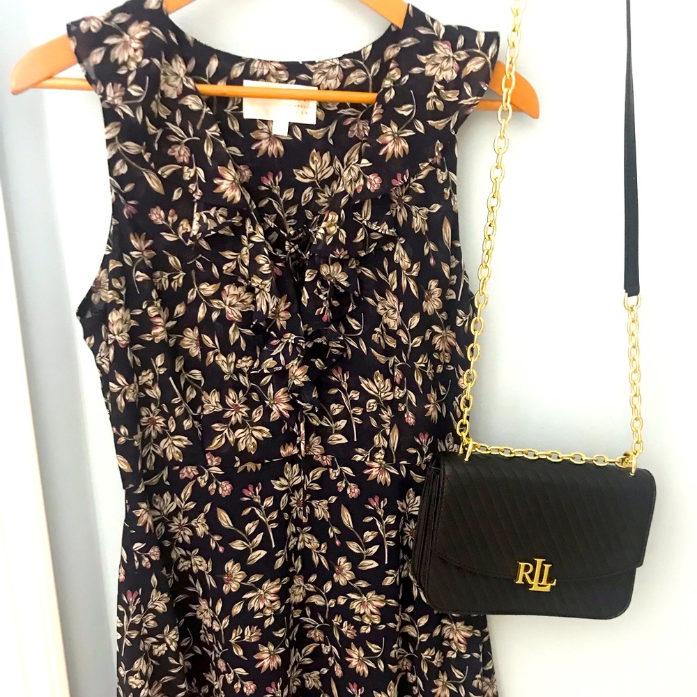 Navy blue floral dress